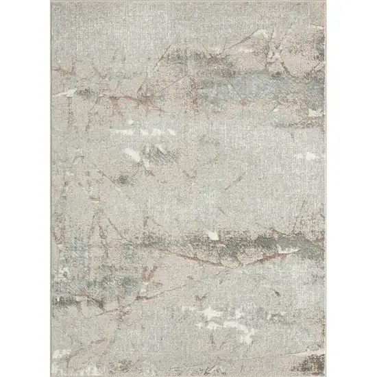 Beige Gray And Brown Abstract Stain Resistant Area Rug Photo 1