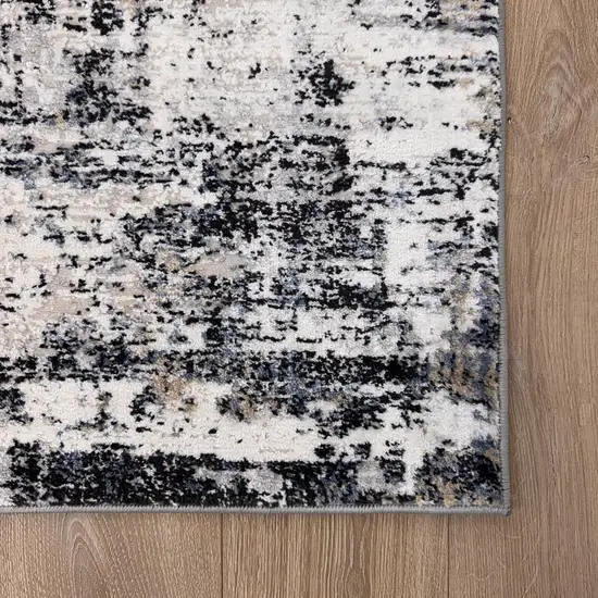 Beige Gray and White Abstract Area Rug Photo 5