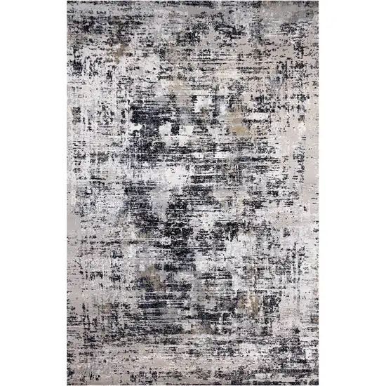 Beige Gray and White Abstract Area Rug Photo 4