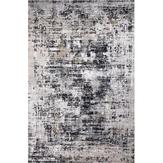 Beige Gray and White Abstract Area Rug Photo 1