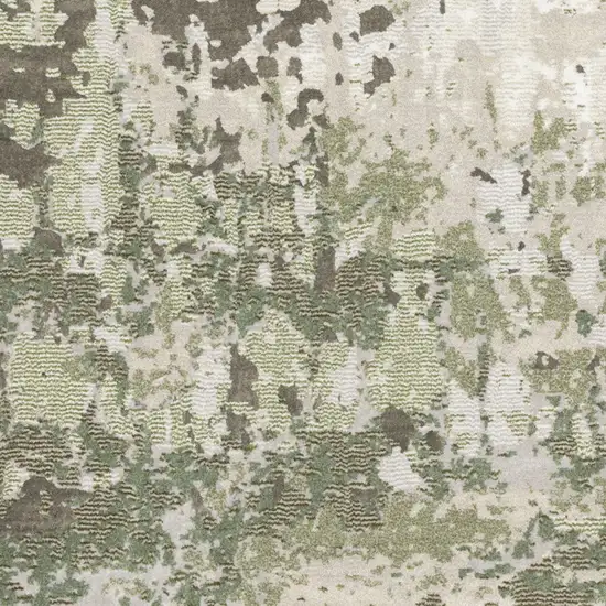 6' X 9' Beige Grey Brown And Sage Green Abstract Power Loom Stain Resistant Area Rug Photo 4