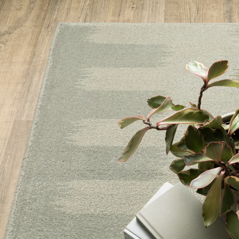 Beige Grey Gold And Green Geometric Power Loom Stain Resistant Area Rug Photo 5