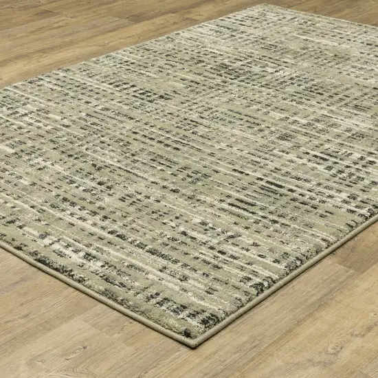 Beige Grey Ivory And Sage Blue Geometric Power Loom Stain Resistant Area Rug Photo 6