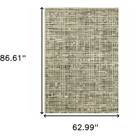 Beige Grey Ivory And Sage Blue Geometric Power Loom Stain Resistant Area Rug Photo 10