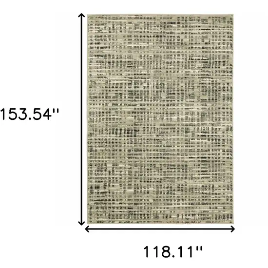 Beige Grey Ivory And Sage Blue Geometric Power Loom Stain Resistant Area Rug Photo 10