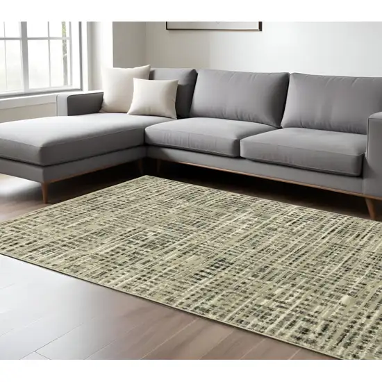 Gray and Ivory Geometric Power Loom Area Rug Photo 1