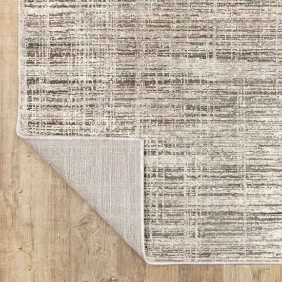 Beige Grey Ivory Tan And Brown Abstract Power Loom Stain Resistant Area Rug Photo 8