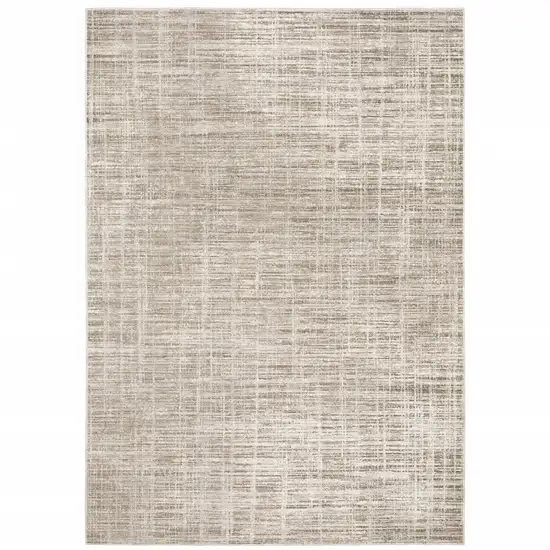 Beige Grey Ivory Tan And Brown Abstract Power Loom Stain Resistant Area Rug Photo 1