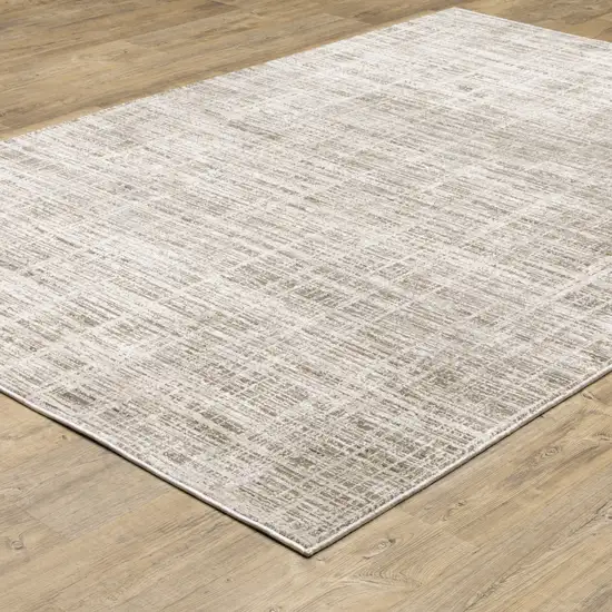 Beige Grey Ivory Tan And Brown Abstract Power Loom Stain Resistant Area Rug Photo 6