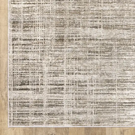 Beige Grey Ivory Tan And Brown Abstract Power Loom Stain Resistant Area Rug Photo 3