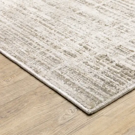 Beige Grey Ivory Tan And Brown Abstract Power Loom Stain Resistant Area Rug Photo 4