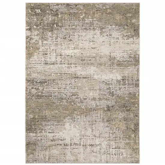 Beige Grey Ivory Tan And Brown Abstract Power Loom Stain Resistant Area Rug Photo 1