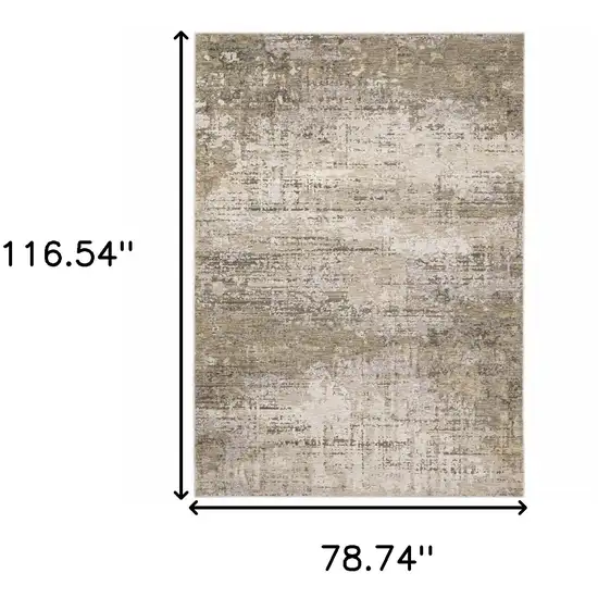 Beige Grey Ivory Tan And Brown Abstract Power Loom Stain Resistant Area Rug Photo 10