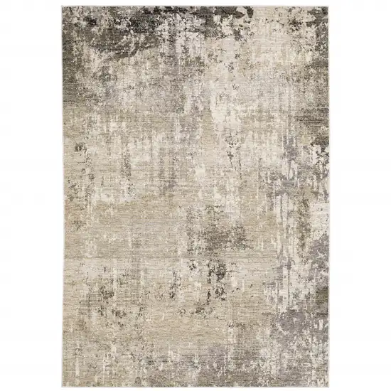 Beige Grey Ivory Tan And Brown Abstract Power Loom Stain Resistant Area Rug Photo 5