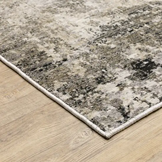 Beige Grey Ivory Tan And Brown Abstract Power Loom Stain Resistant Area Rug Photo 4