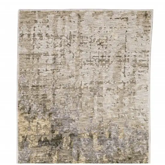 2' X 8' Beige Grey Ivory Tan And Brown Abstract Power Loom Stain Resistant Runner Rug Photo 5