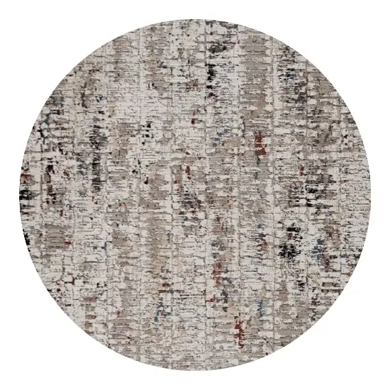 8' Blue Gray Round Area Rug Photo 2