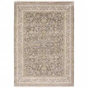 Photo of Beige Grey Machine Woven Oriental Indoor Area Rug