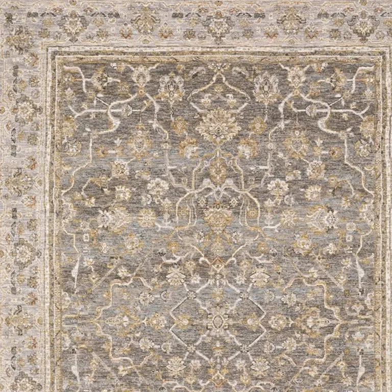 Beige Grey Machine Woven Oriental Indoor Area Rug Photo 4