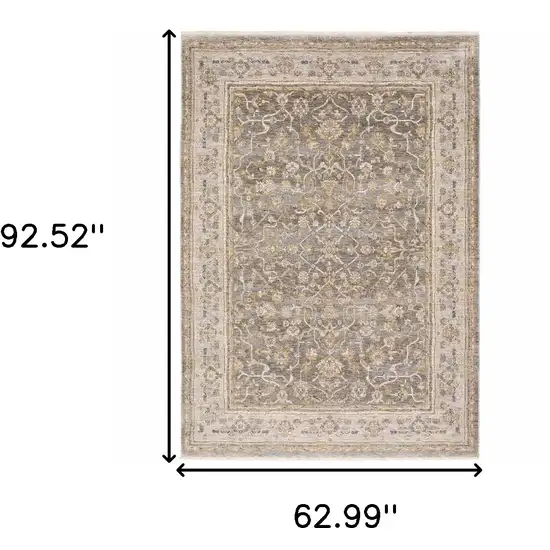 Beige Grey Machine Woven Oriental Indoor Arean Rug Photo 9