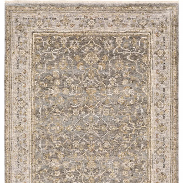 Beige Grey Machine Woven Oriental Indoor Arean Rug Photo 4