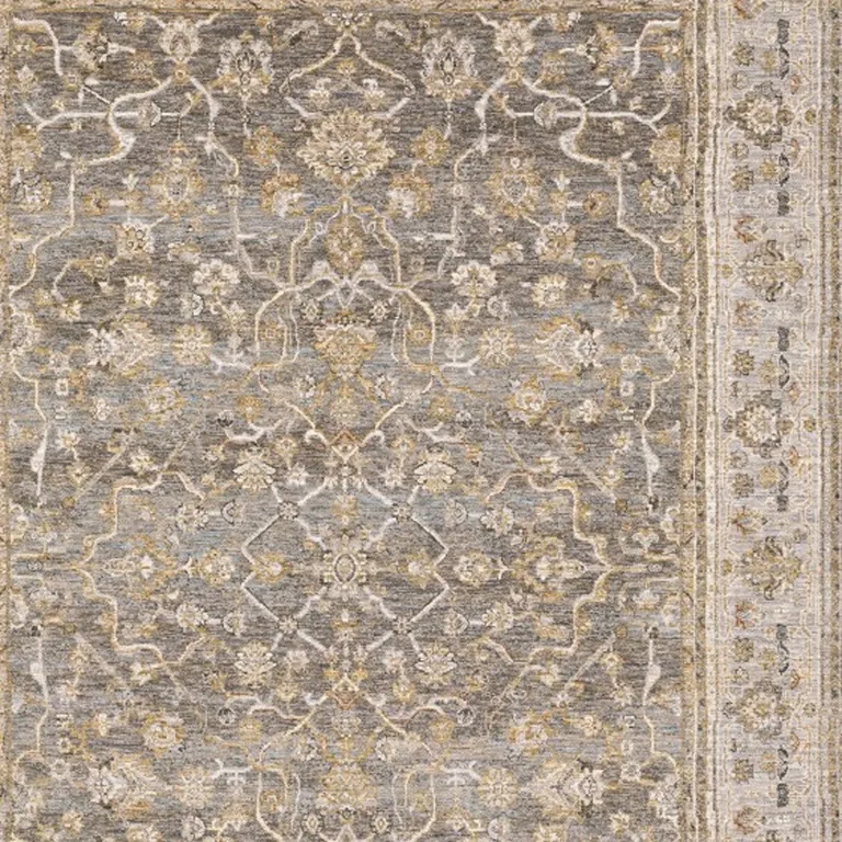 Beige Grey Machine Woven Oriental Indoor Arean Rug Photo 5