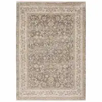 Photo of Beige Grey Machine Woven Oriental Indoor Arean Rug