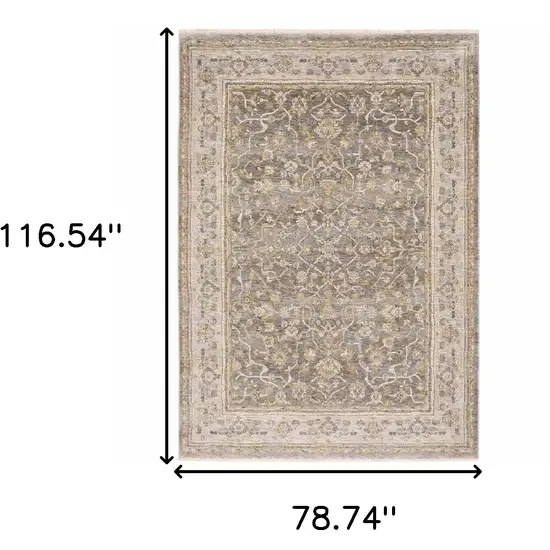 Beige Grey Machine Woven Oriental Indoor Arean Rug Photo 6