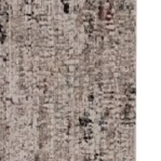 7' Beige Grey Machine Woven Shrank Abstract Design Indoor Runner Rug Photo 5