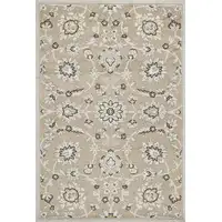 Photo of Beige Grey Machine Woven UV Treated Floral Traditional Indoor Outdoor Area Rug