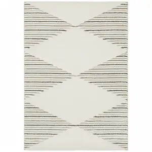 Photo of Beige Grey Sage Green Pale Blue Brown And Charcoal Geometric Power Loom Stain Resistant Area Rug