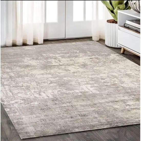 5'X7' Beige Hand Loomed Abstract Brushstroke Indoor Area Rug Photo 1