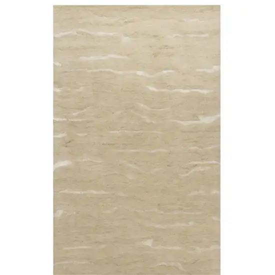 Beige Hand Tufted Abstract Indoor Area Rug Photo 1