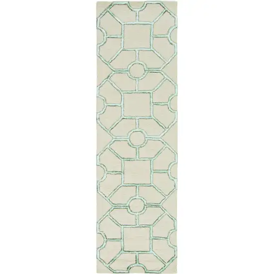 Beige Hand Tufted Geometric Indoor Area Rug Photo 3