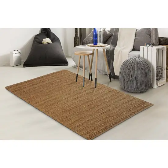 Beige Hand Woven Non Skid Area Rug Photo 2