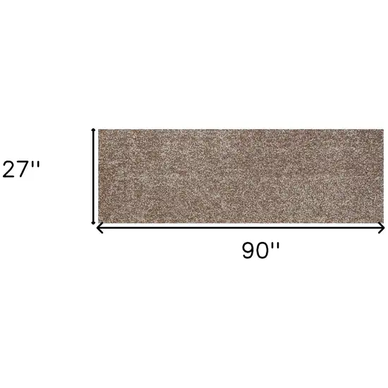 Beige Heather Plain Runner Rug Photo 5