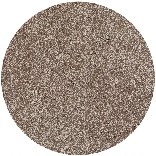 Beige Heather Round Indoor Shag Rug Photo 1