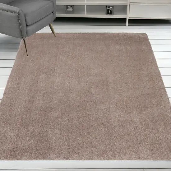 5'X7' Beige Indoor Shag Rug Photo 1