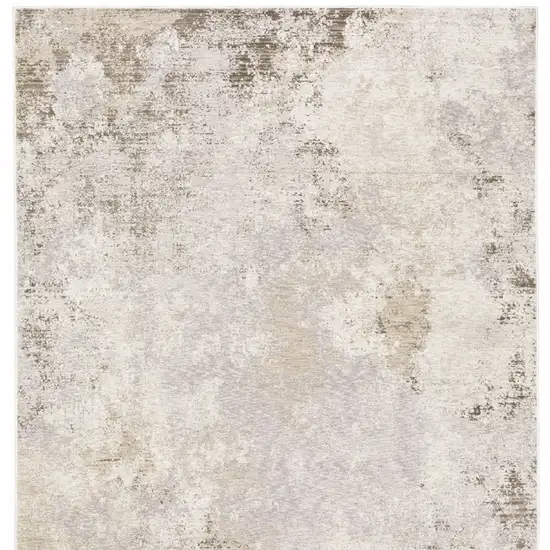 Beige Ivory Tan Grey And Brown Abstract Power Loom Stain Resistant Area Rug Photo 5