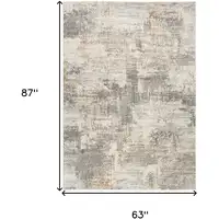 Photo of Beige Ivory and Gray Abstract Non Skid Area Rug