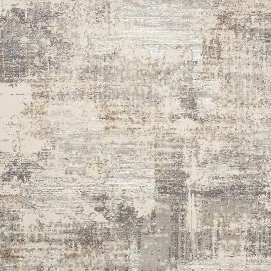 Beige Ivory and Gray Abstract Non Skid Area Rug Photo 6