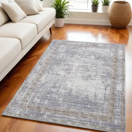 Beige Ivory and Gray Power Loom Area Rug Photo 1