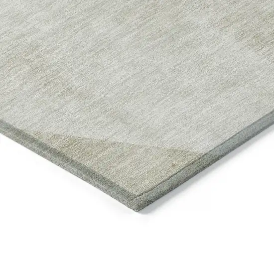 Beige Khaki And Taupe Abstract Washable Indoor Outdoor Area Rug Photo 3