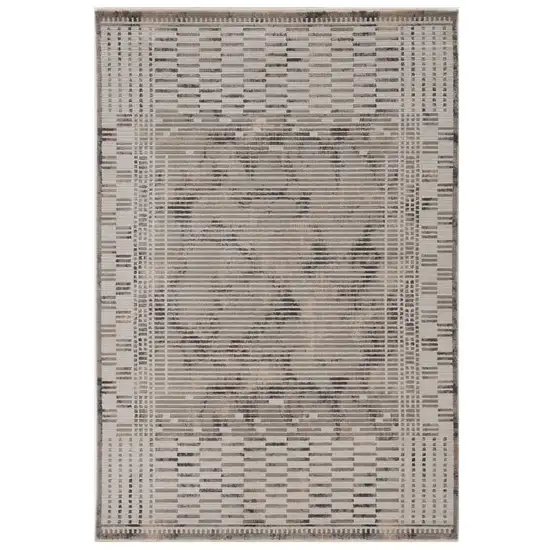 Beige Machine Woven Shrank Abstract Lines Design Indoor Area Rug Photo 2