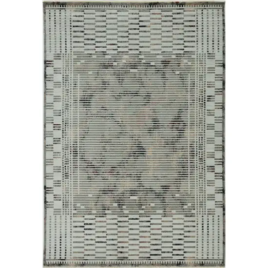 Beige Machine Woven Shrank Abstract Lines Design Indoor Area Rug Photo 2