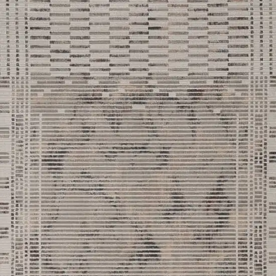 Beige Machine Woven Shrank Abstract Lines Design Indoor Area Rug Photo 6