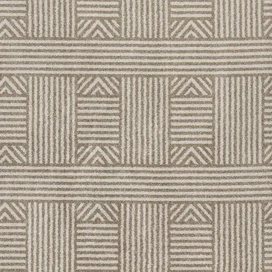 8'X11' Beige Machine Woven Uv Treated Abstract Lines Indoor Outdoor Area Rug Photo 5