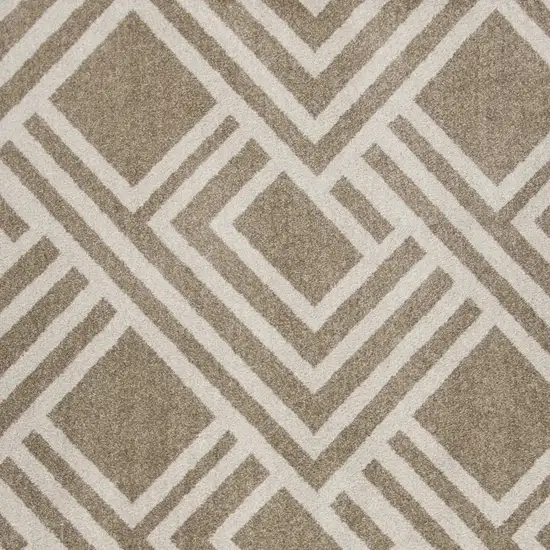 2'X4' Beige Machine Woven Uv Treated Geometric Indoor Outdoor Accent Rug Photo 3