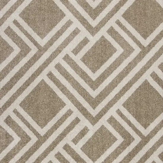 Beige Machine Woven Uv Treated Geometric Indoor Outdoor Area Rug Photo 4