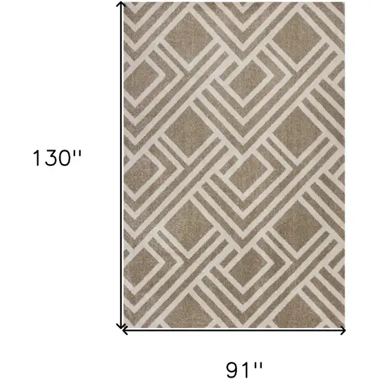 Beige Geometric Indoor Outdoor Area Rug Photo 3